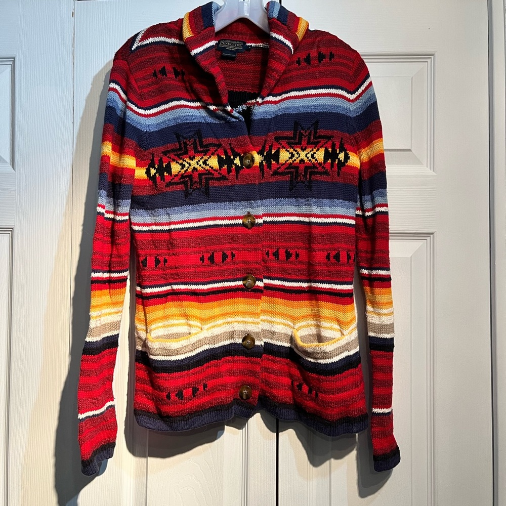 Pendleton Cotton Button Up Sweater Size Small - image 1